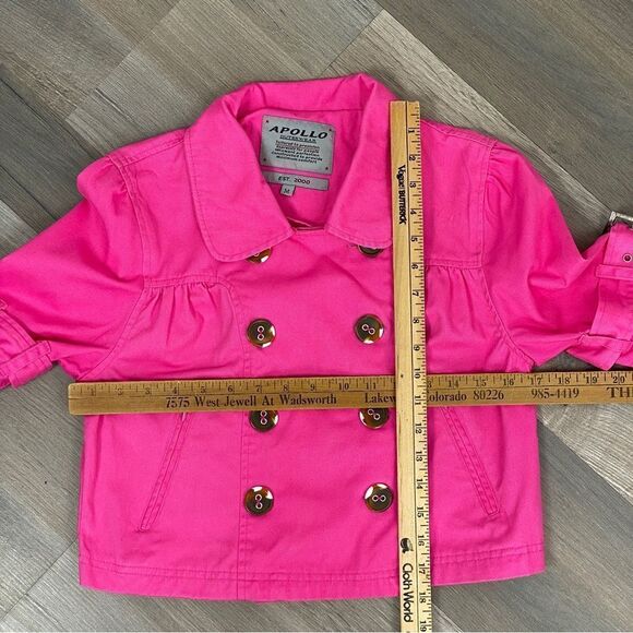 Apollo Cotton Twill Crop Jacket Pink Girls Medium - Picture 8 of 8